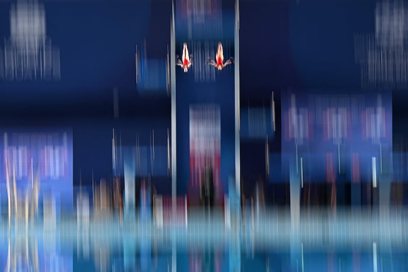 Diving action at the World Aquatics Championships in Doha. AFP