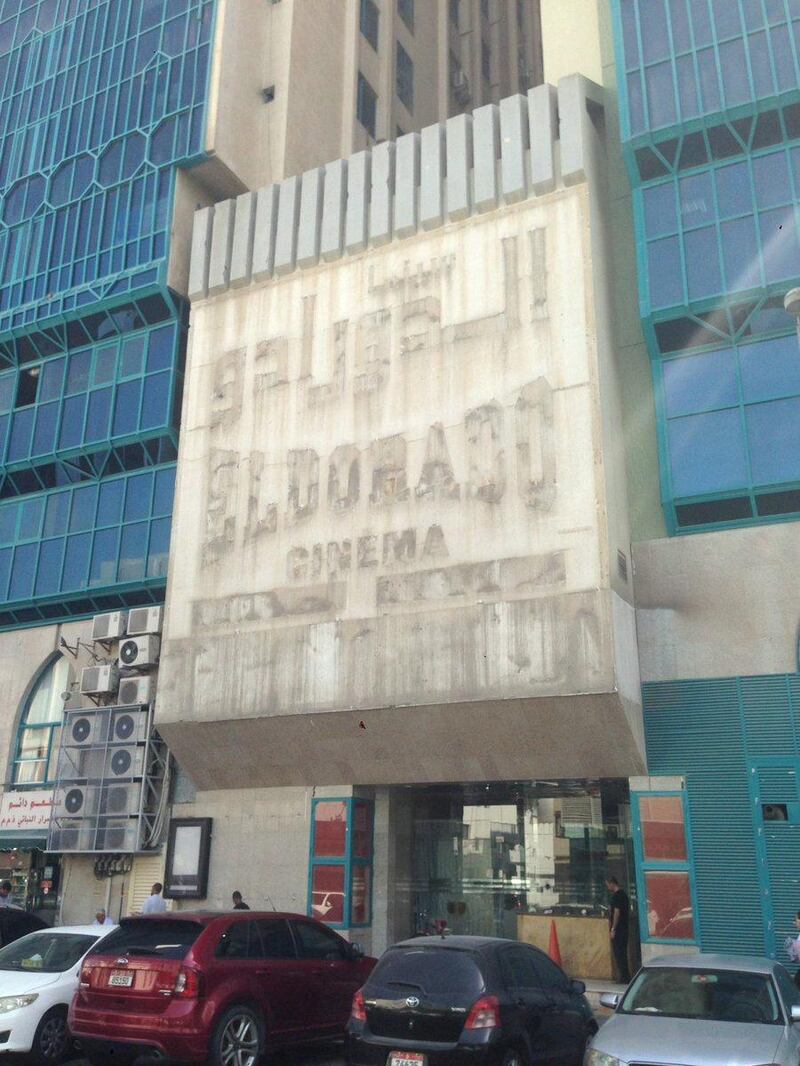 <p>The imprint of the El Dorado Cinema sign. The cinema on Electra Street closed&nbsp;in 2017 and is now a supermarket. John Dennehy / The National</p>
