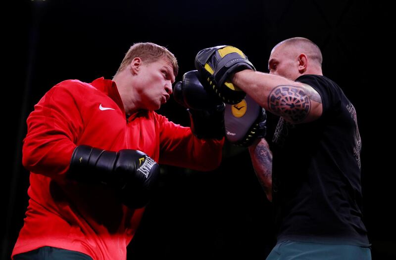 Russian heavyweight Alexander Povetkin during the work out. Reuters