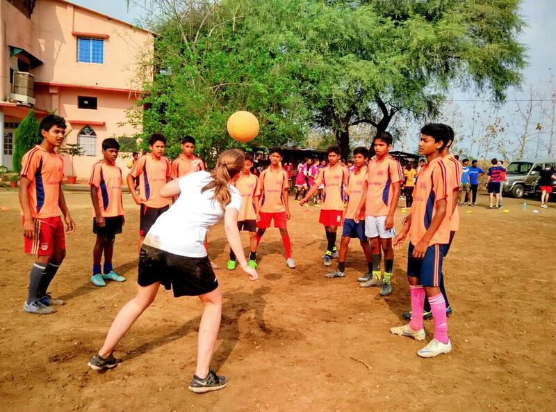 Underprivileged youngsters get motivated at the Slum Soccer academy in Nagpur. Courtesy Slum Soccer.