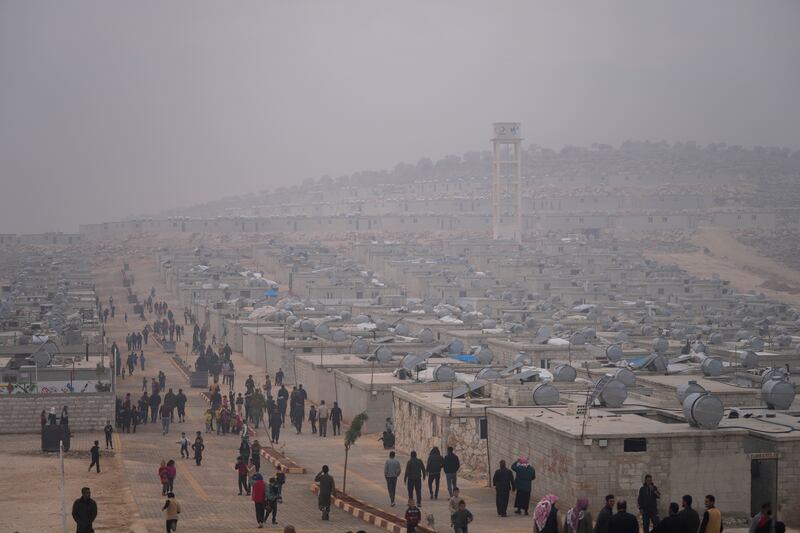 A refugee camp run by the Turkish Red Crescent in Sarmada district, north of Idlib city in Syria, in November 2021.  AP Photo