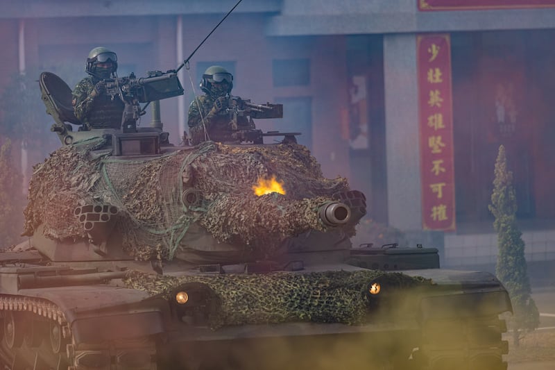 Soldiers training in Kaohsiung, Taiwan. Could the US and China be heading for conflict over the island? Getty
