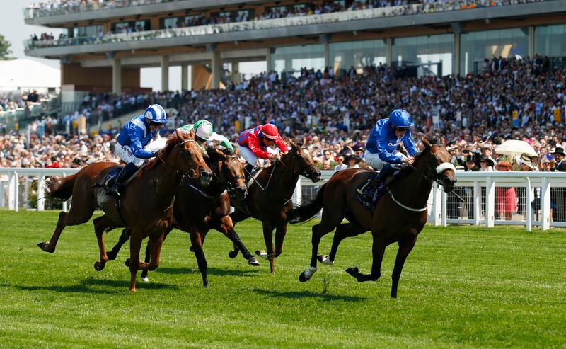 William Buick rides Ribchester, right, to victory in the Queen Anne Stakes on June 20, 2017 at Royal Ascot, England.