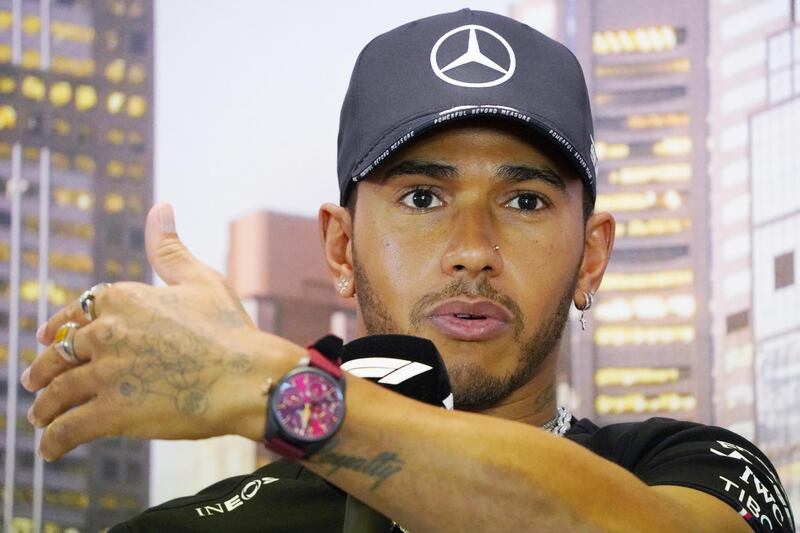 epa08288115 Lewis Hamilton of Great Britain and Mercedes GP reacts during a press conference ahead of the Formula 1 Australian Grand Prix 2020 at the the Albert Park Circuit in Melbourne, Australia, 12 March 2020.  EPA/MICHAEL DODGE EDITORIAL USE ONLY AUSTRALIA AND NEW ZEALAND OUT