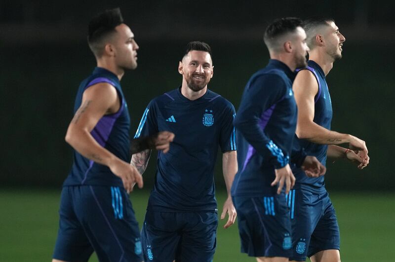 Argentina's Lionel Messi during a training session at Qatar University Training Site in Doha, Qatar. Picture date: Saturday December 17, 2022.