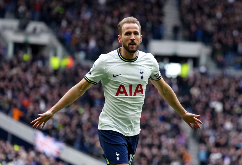 Harry Kane celebrates scoring the first goal of the game. PA