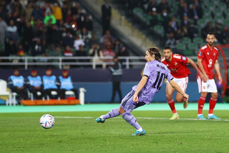  Luka Modric misses from the penalty spot. Getty