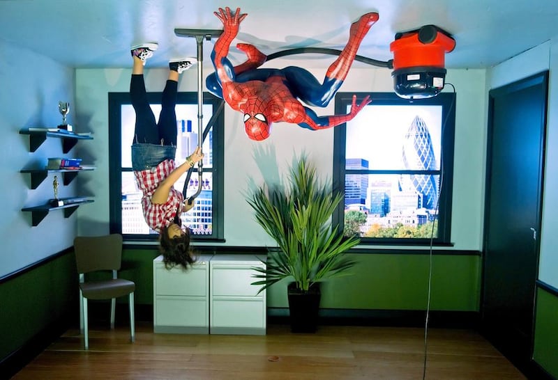 A Spiderman exhibit in the Marvel Super Heroes 4D exhibition, at Madame Tussauds in central London. Leon Neal / AFP