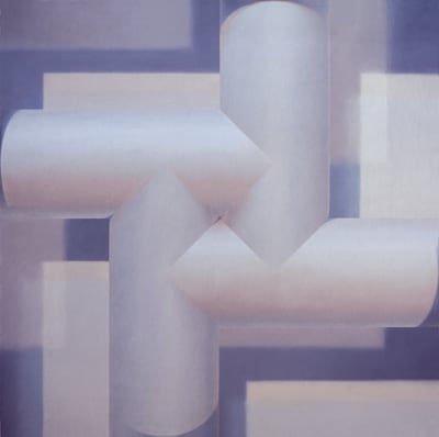 Samia Halaby’s geometric Fifth Cross from 1968 was one of the works due to be exhibited at the university museum. Photo: Samia Halaby