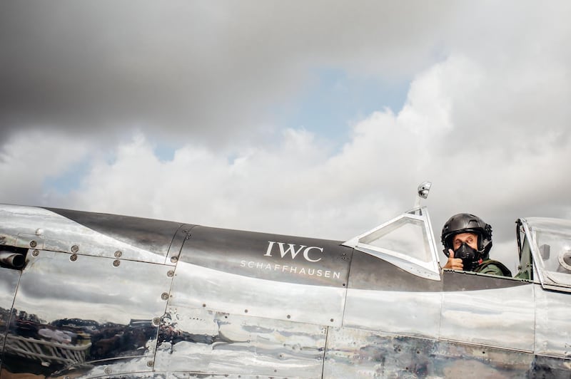 Pilot Steve Boultbee Brooks sits inside the Spitfire plane. Remy Steiner / Getty Images for IWC
