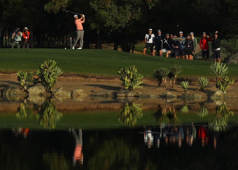 Louis Oosthuizen his third shot on the 12th hole. Getty Images