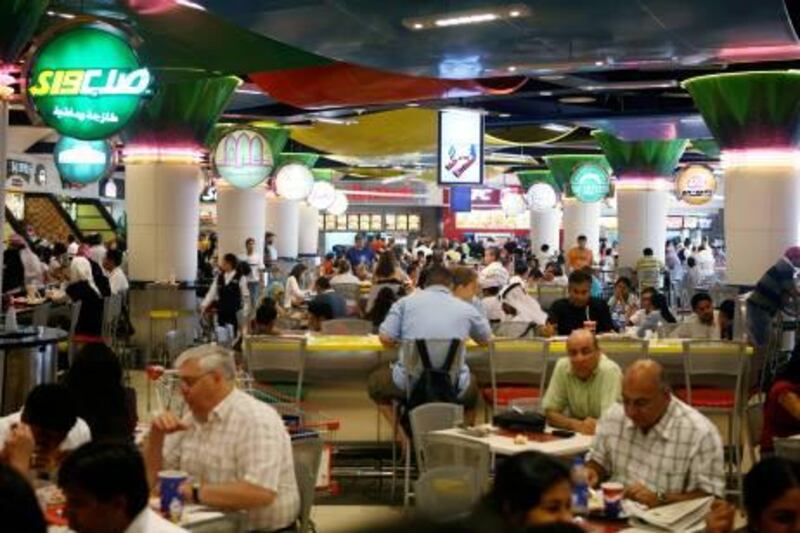 
DUBAI, UNITED ARAB EMIRATES Ð April 24: View of the Food court in Mall of the Emirates, Dubai. (Pawan Singh / The National) *** Local Caption ***  PS01- FOOD COURT.jpg