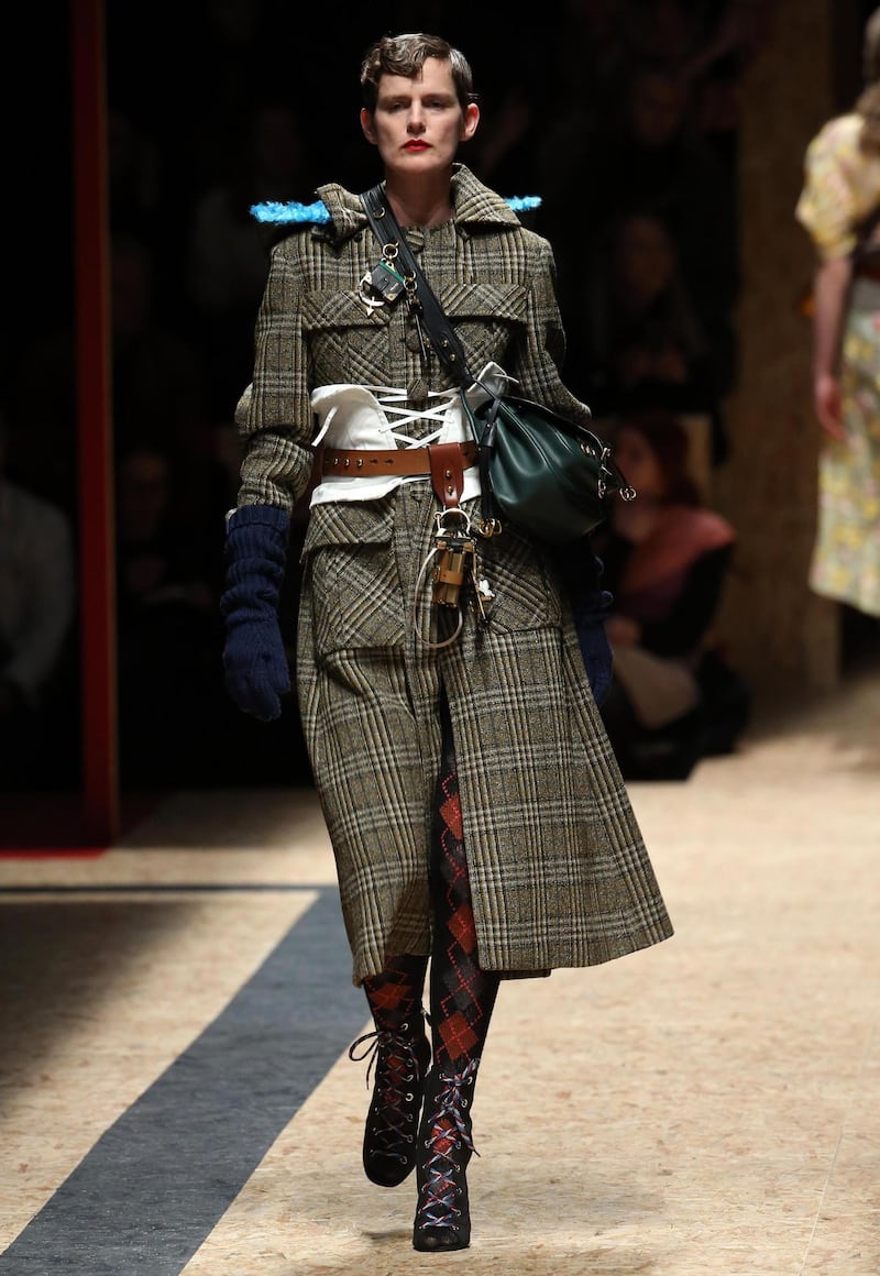 Stella Tennant walks for Prada during Milan Fashion Week, in Milan February 2016. EPA