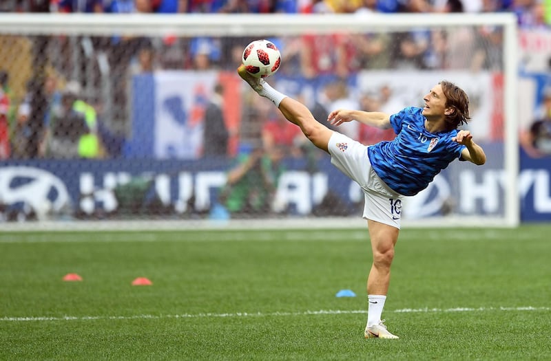 Luka Modric of Croatia warms up prior the FIFA World Cup 2018 final. EPA