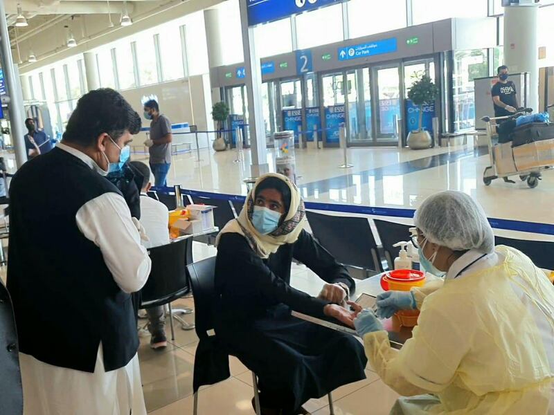 A Pakistani citizen undergoes a medical screening at Dubai International Airport. Courtesy: Consulate General of Pakistan in Dubai 