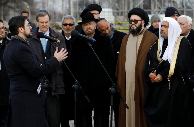 Mohammad Al-Issa visits the former Nazi German concentration and extermination camp Auschwitz II Birkenau. Reuters