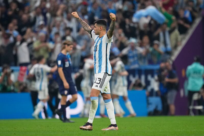 Cristian Romero - 8. Hard, not always fair, the Spurs central defender is loved by Argentina’s massive travelling support. Booked in front of the 88,966 crowd. AP