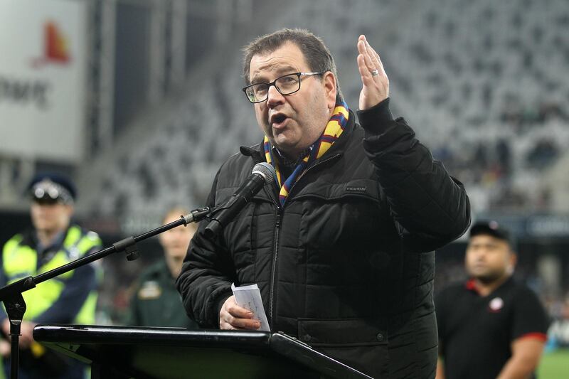 Finance minister Grant Robertson at the Forsyth Barr Stadium on Saturday. Getty