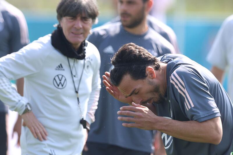 Mats Hummels of Germany during the training session. Getty