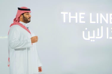Saudi Crown Prince Mohammed bin Salman launching The Line, an eco city that aims to accommodate about a million people. Saudi Royal Palace