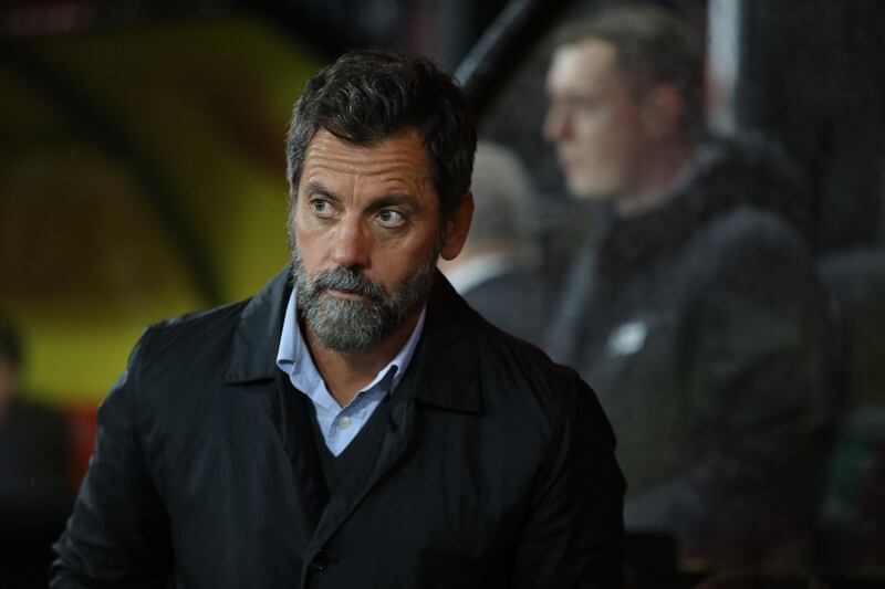 epa07967576 Watford's manager Quique Sanchez Flores during of the English Premier League soccer match between Watford and Chelsea at Vicarage Road, Watford, Britain, 02 November 2019.  EPA/ISABEL INFANTES EDITORIAL USE ONLY. No use with unauthorized audio, video, data, fixture lists, club/league logos or 'live' services. Online in-match use limited to 120 images, no video emulation. No use in betting, games or single club/league/player publications