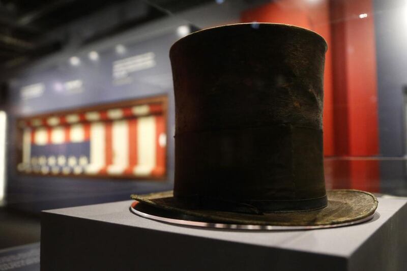Abraham Lincoln’s iconic silk top hat, which he was wearing the night he was assassinated, is part of the museum display at Ford’s Theatre in Washington, DC, March 20 2015. Jonathan Ernst / Reuters