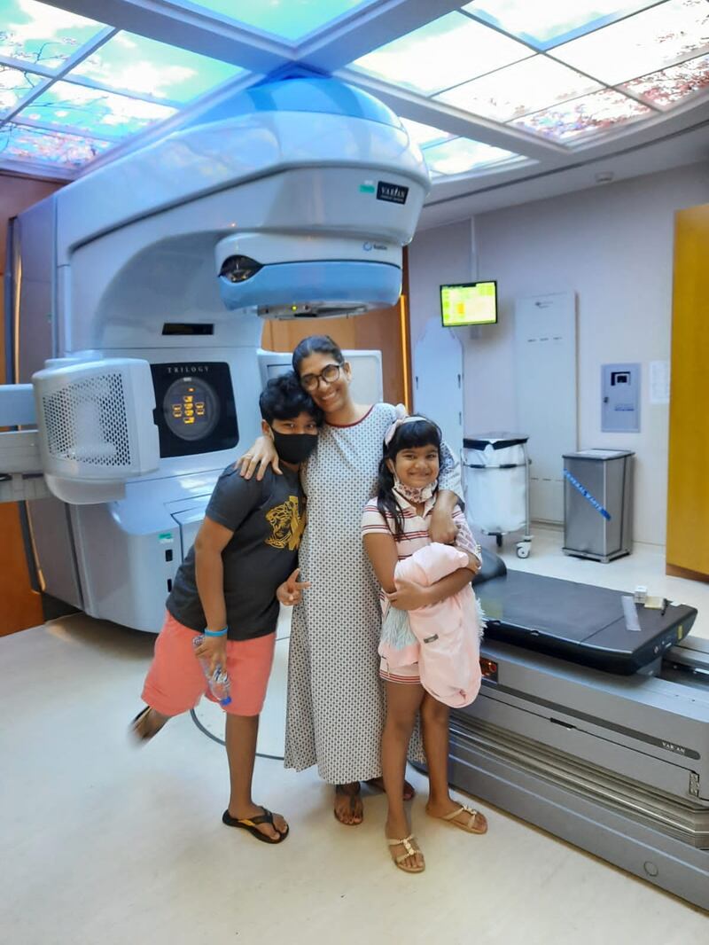 Shayani Madushika with her two children in hospital. Photo: Al Jalila Foundation