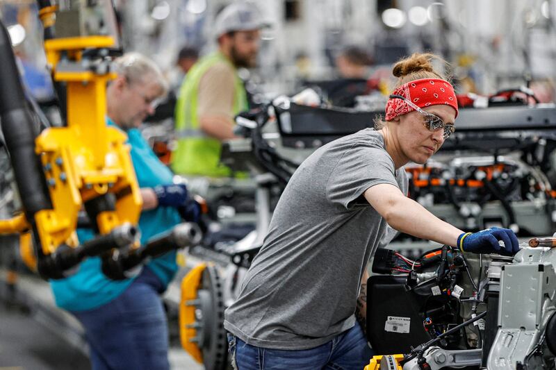 Rivian's electric vehicle factory in Normal, Illinois. The company is losing hundreds of thousands of dollars due to enormous material and production costs. Reuters