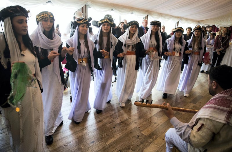 LONDON 6th February 2020. Members of the Yazidi Choir performing at the Houses of Parliament in London during their tour of the United Kingdom. Stephen Lock for the National . Words: Claire Corkery. 
