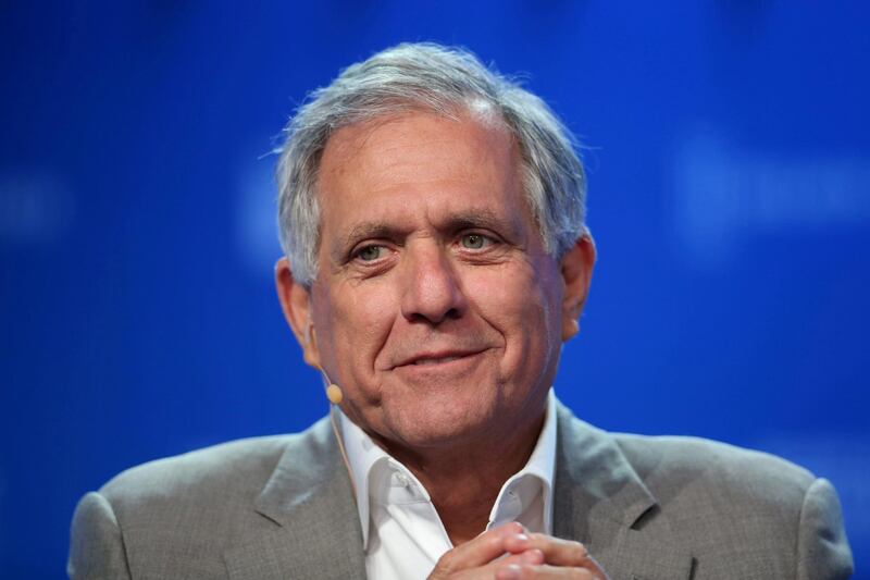 FILE PHOTO:  Leslie Moonves, Chairman and CEO, CBS Corporation, speaks during the Milken Institute Global Conference in Beverly Hills, California, U.S., May 3, 2017. REUTERS/Lucy Nicholson/File Photo