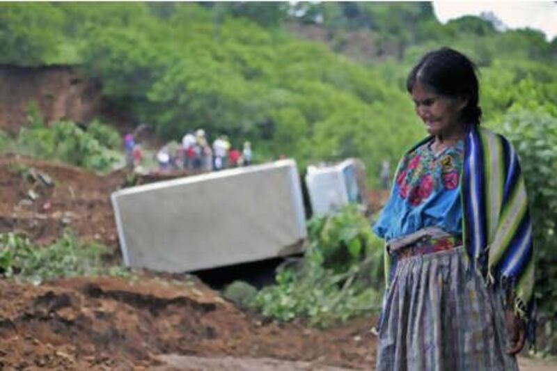 Macaria Gonzalez lost 11 relatives during a landslide at the village of Santa Apolonia in the Guatemalan province of Chimaltenango.