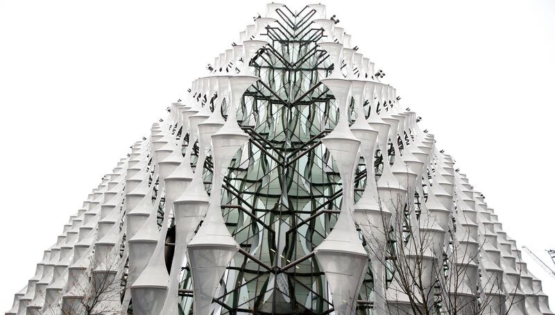 The exterior of the new United States embassy building near the River Thames in London. Alastair Grant / AP Photo