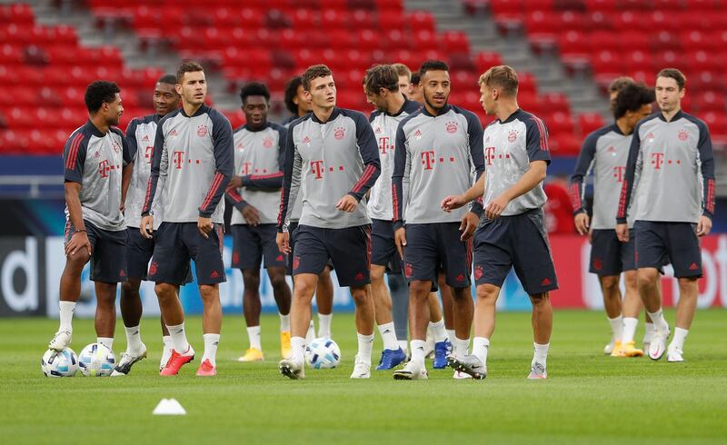 Bayern Munich players take part in a training session in Hungary. AFP
