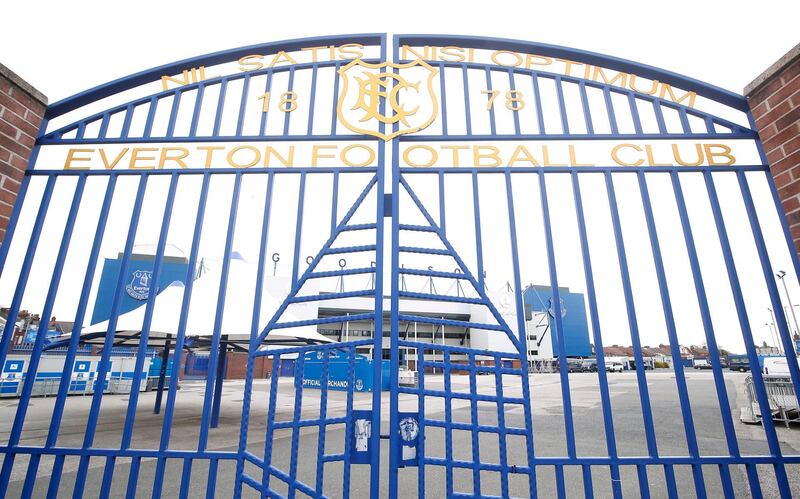 Closed gates at Goodison Park, home of Everton. PA