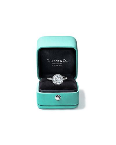 Tiffany is best known for its engagement rings, which come ensconced in iconic Tiffany-blue boxes. Courtesy Tiffany & Co 