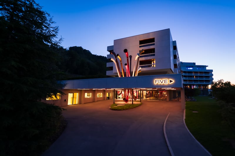 This Swiss Alphorn structure at Five Zurich is a nod to the city's traditions.