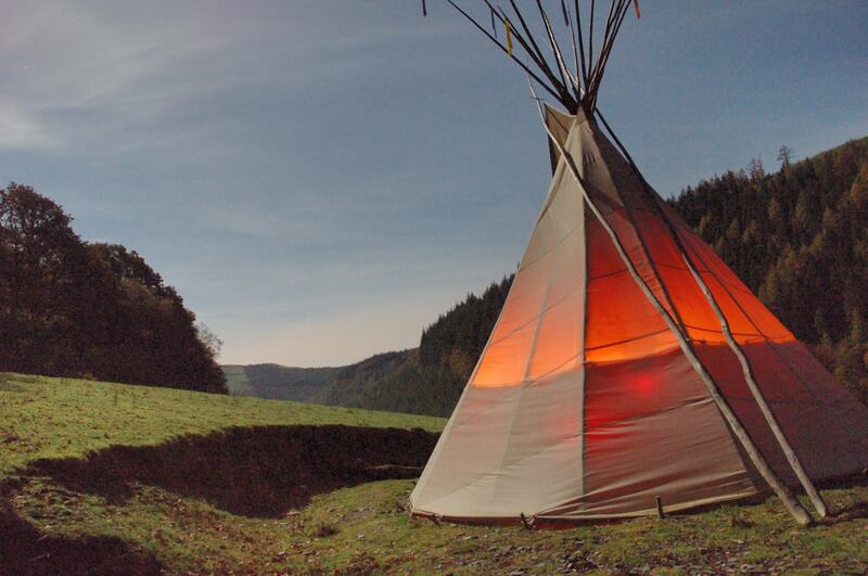 A handout photo of Eco Retreats' tipi in Wales (Courtesy: Tipis/Yurts) NOTE: For Travel's Top 10 Glamping Holidays 
