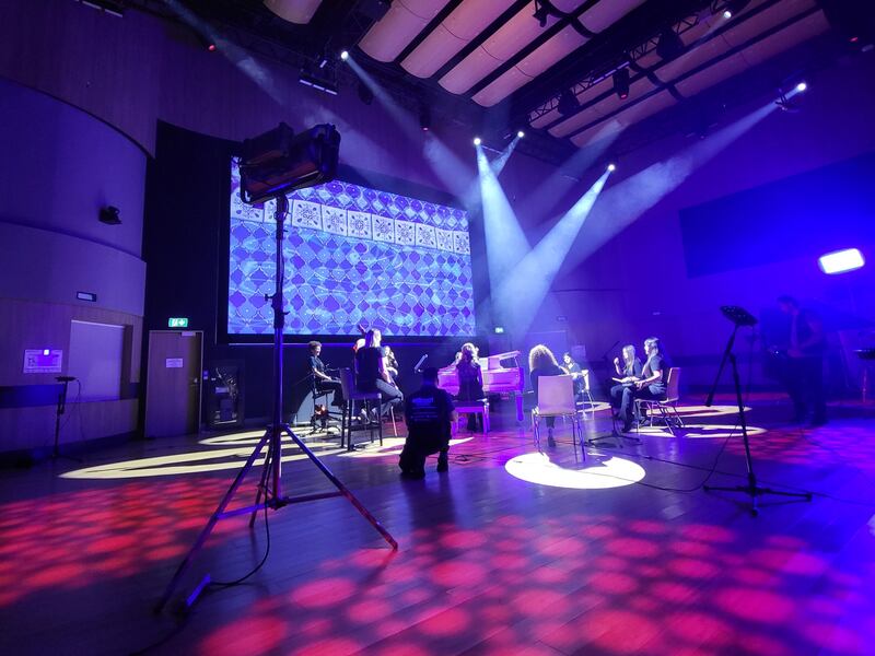 A recent rehearsal by orchestra members in the studio. Photo: Firdaus Studio by A R Rahman