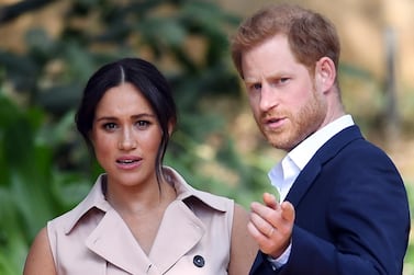 The Duke and Duchess of Sussex have announced in a statement that they will step back as 'senior' royal family members and work to become financially independent. EPA/FACUNDO ARRIZABALAGA 