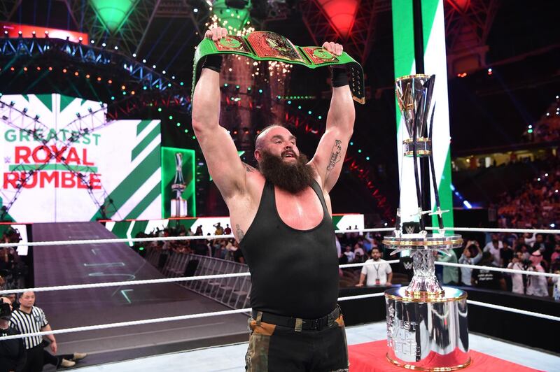 Braun Strowman won the 50-man Royal Rumble at the WWE's Greatest Royal Rumble in Saudi Arabia. Image courtesy of WWE