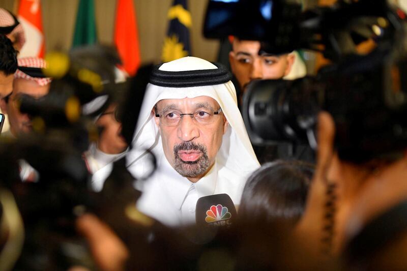 FILE PHOTO: Saudi Energy Minister Khalid al-Falih speaks to the media after the OPEC 14th Meeting of the Joint Ministerial Monitoring Committee in Jeddah, Saudi Arabia, May 19, 2019.  REUTERS/Waleed Ali/File Photo