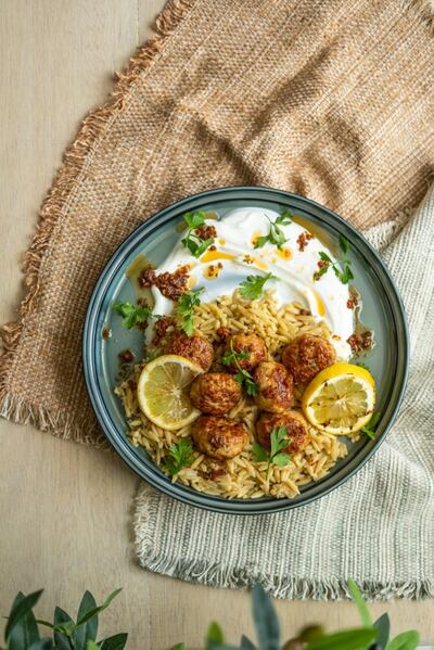 Chicken meatballs orzu at Yava's Mediterranean iftar