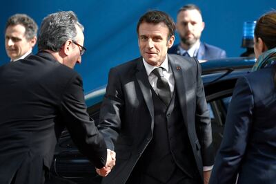 Emmanuel Macron was in Brussels for an EU summit on Friday. AP 