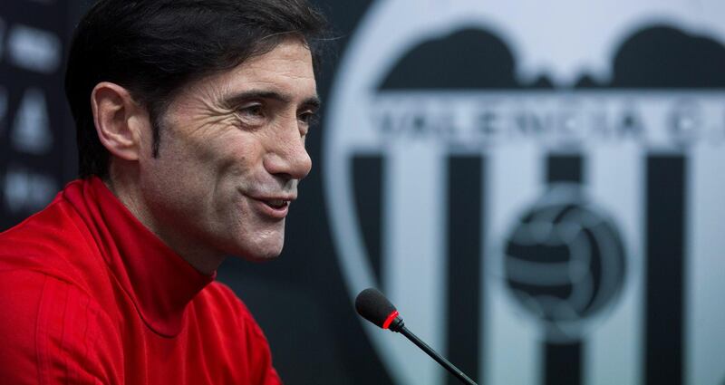 epa06502819 Valencia's Spanish head coach Marcelino Garcia Toral attends a press conference at Paterna Sports City in Valencia, Spain, 07 February 2018. Valencia will face Barcelona in the second leg of the Spanish King's Cup semifinal soccer match on 08 February 2018 at Mestalla stadium.  EPA/Miguel Angel Polo