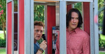 Alex Winter and Keanu Reeves star in BILL & TED FACE THE MUSIC. Photo Credit: Patti Perret / Orion Pictures