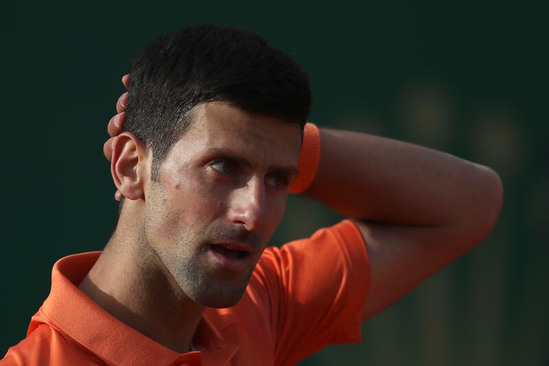 Novak Djokovic on his way to defeat against Spain's Alejandro Davidovich Fokina during their second round match at the Monte-Carlo Masters. AP