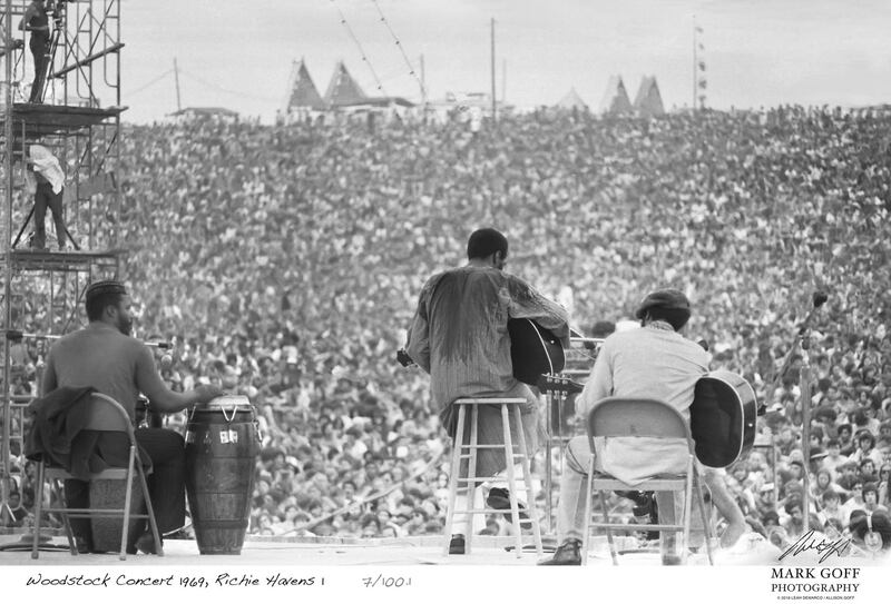 Richie Havens performs during Woodstock. Mark Goff Photography, Leah Demarco / Allison Goff via AP