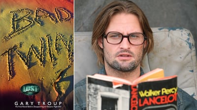 Sawyer, a divisive character on the show Lost, was frequently seen reading the novel Bad Twin, written by Gary Troup, a character on the show. Photos: Hyperion; Getty Images