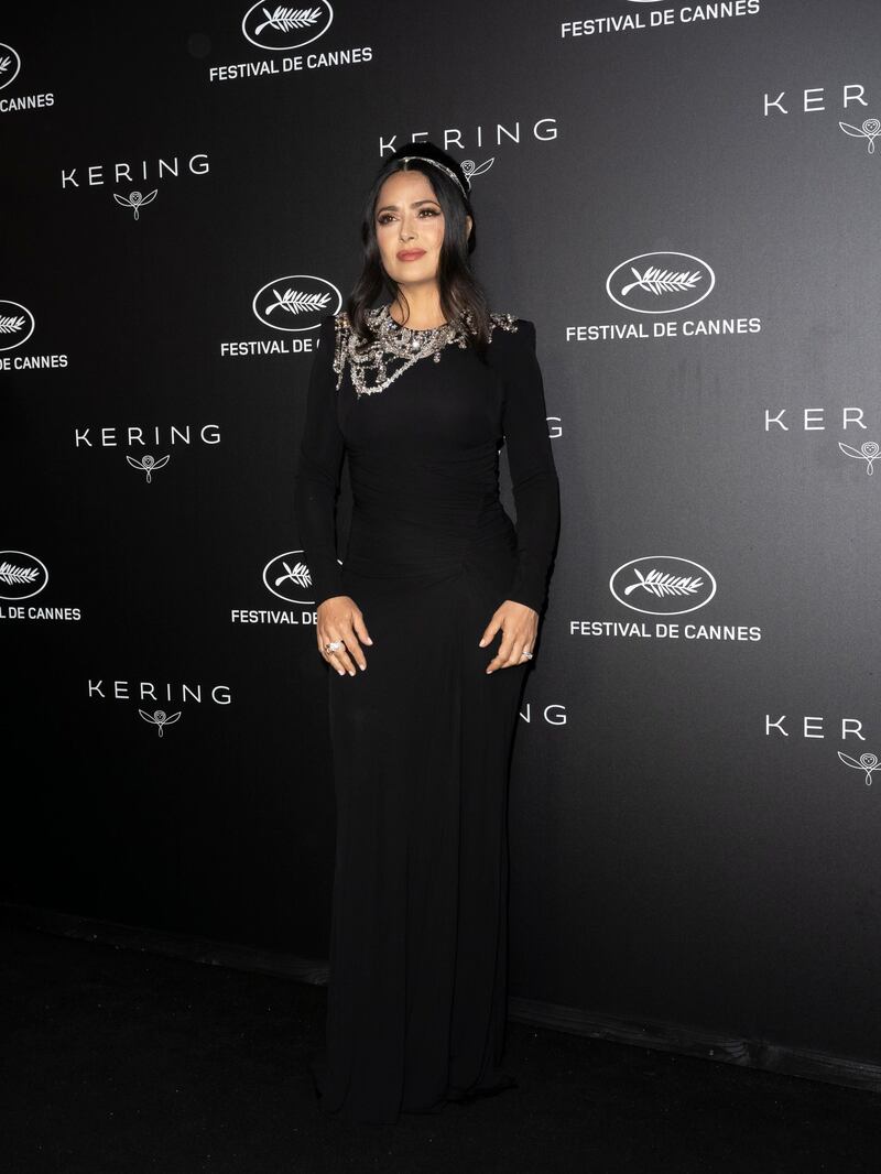 Salma Hayek attends the Kering Women in Motion Awards at the Cannes Film Festival on May 19, 2019. EPA