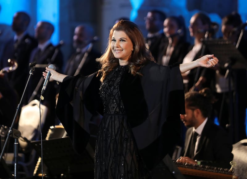 Lebanese singer Majida El Roumi fainted during her performance at the opening of Jerash Festival of Culture and Arts, returning to the stage 10 minutes later to complete her set. Photo: Reuters